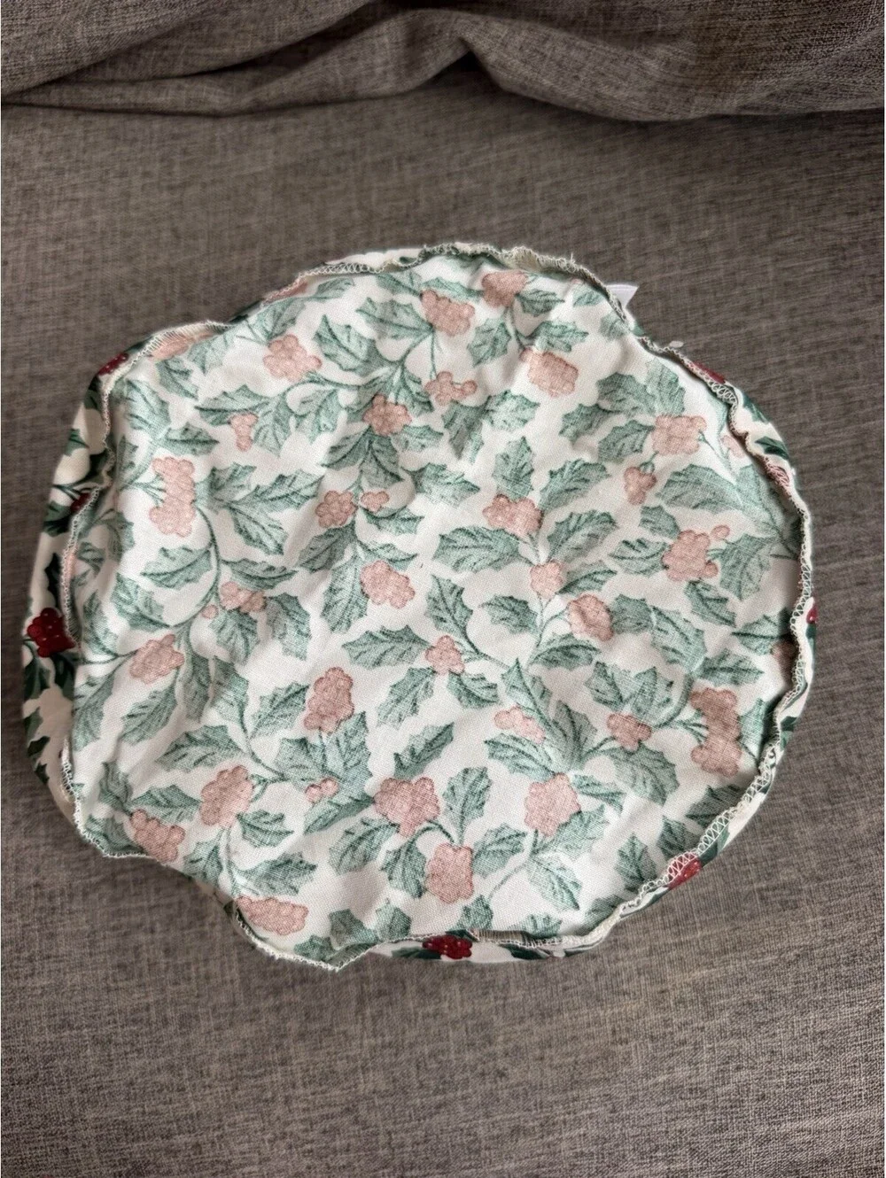 Longaberger Darning Basket Liner In Holly Pattern